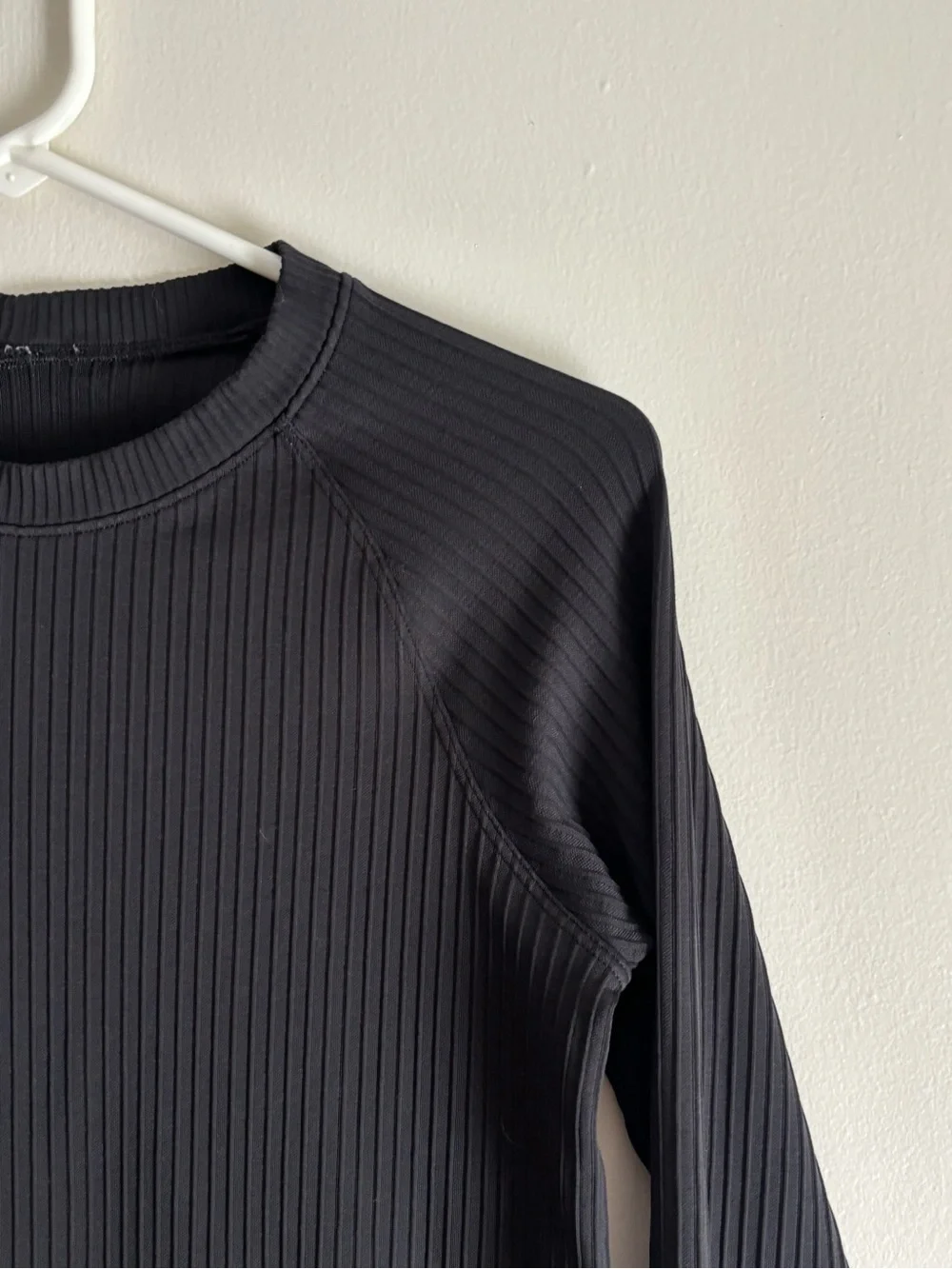 lululemon athletica Black Ribbed Crew Sweatshirt